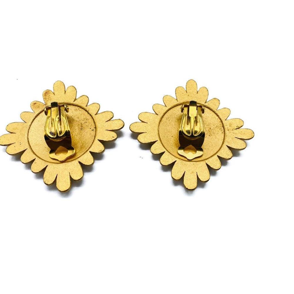 Vintage Clip On Earrings, 1980s - Picture 3 of 4